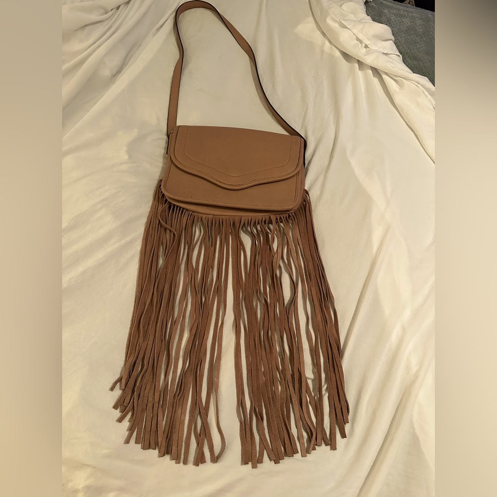BCBGeneration leather, fringe, crossbody bag.
